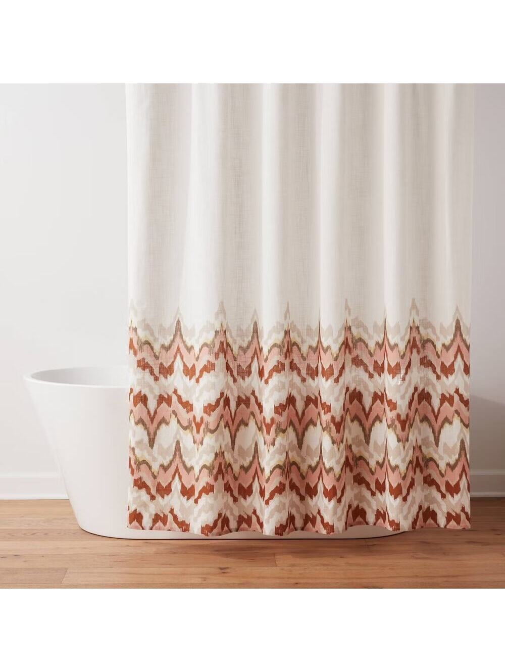 Threshold NWT Coastal Shower Curtain Missing Hooks